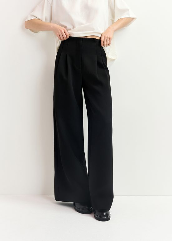 Black wide-leg pants