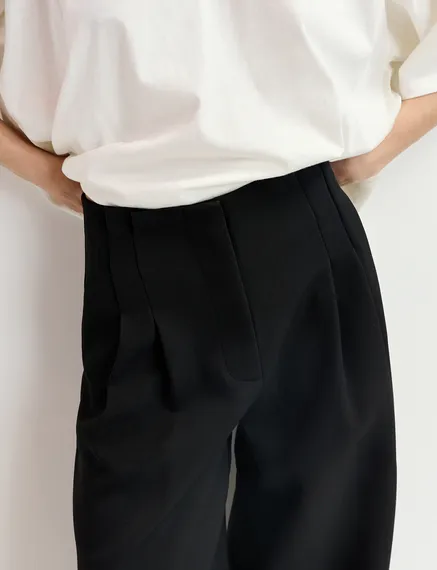 Black wide-leg pants