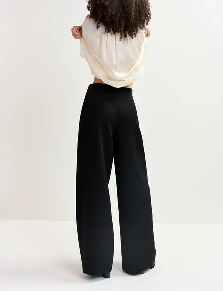 Black wide-leg pants