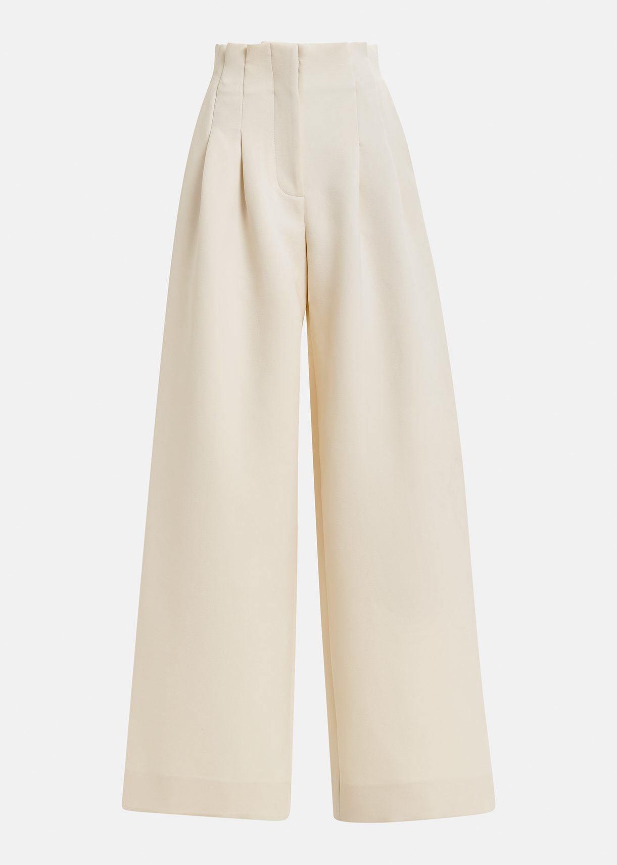 Pantalones con pernera ancha, blanco roto