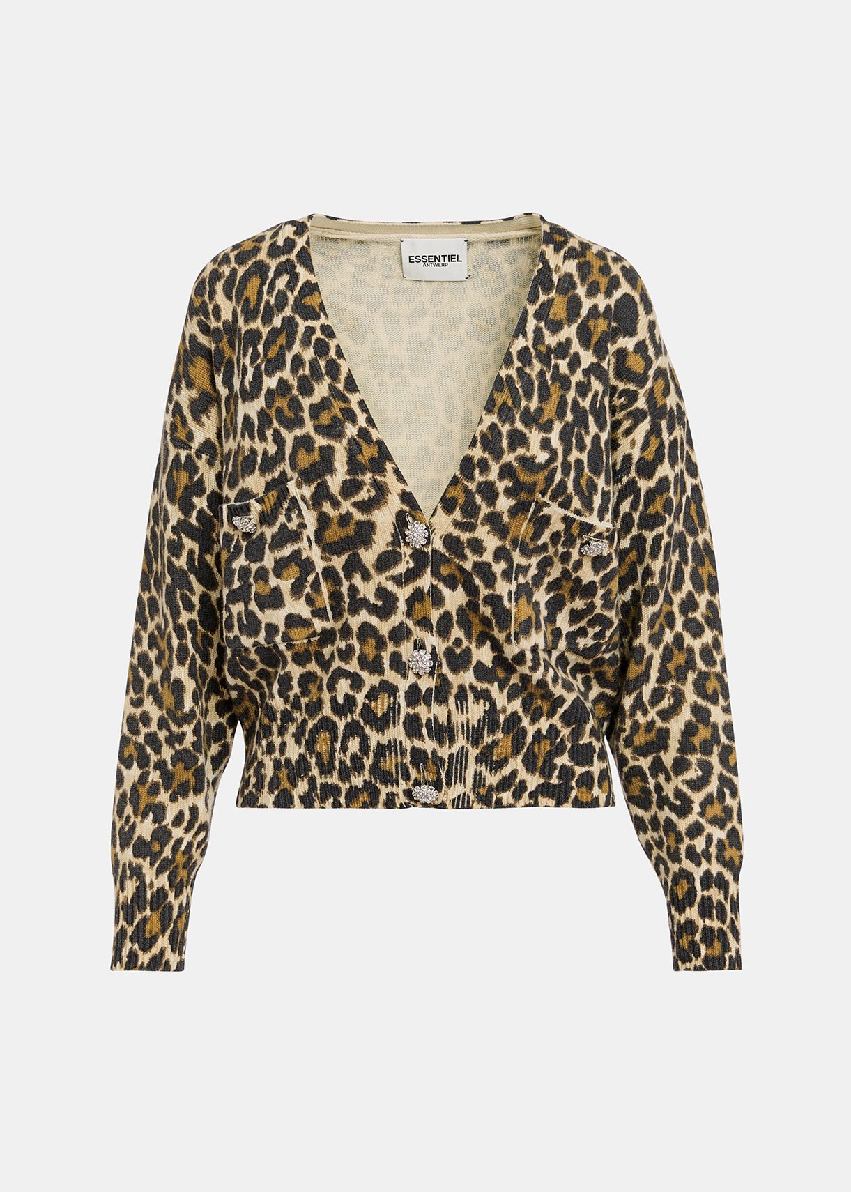 Theory Leopard Print V-Neck 2024 Cardigan Size S