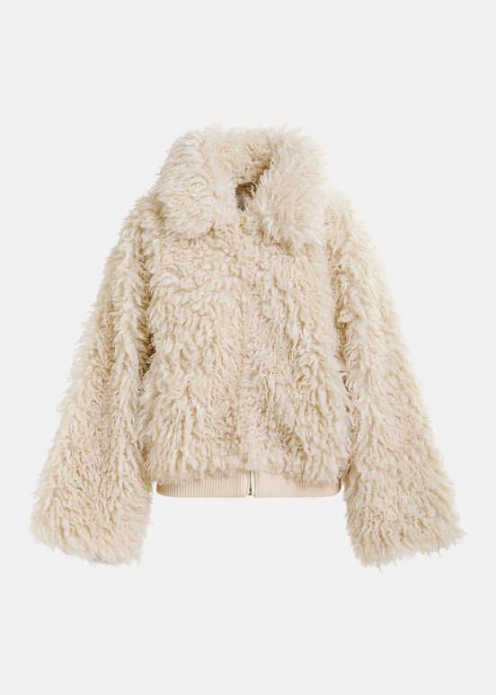 Ecru faux shearling jacket