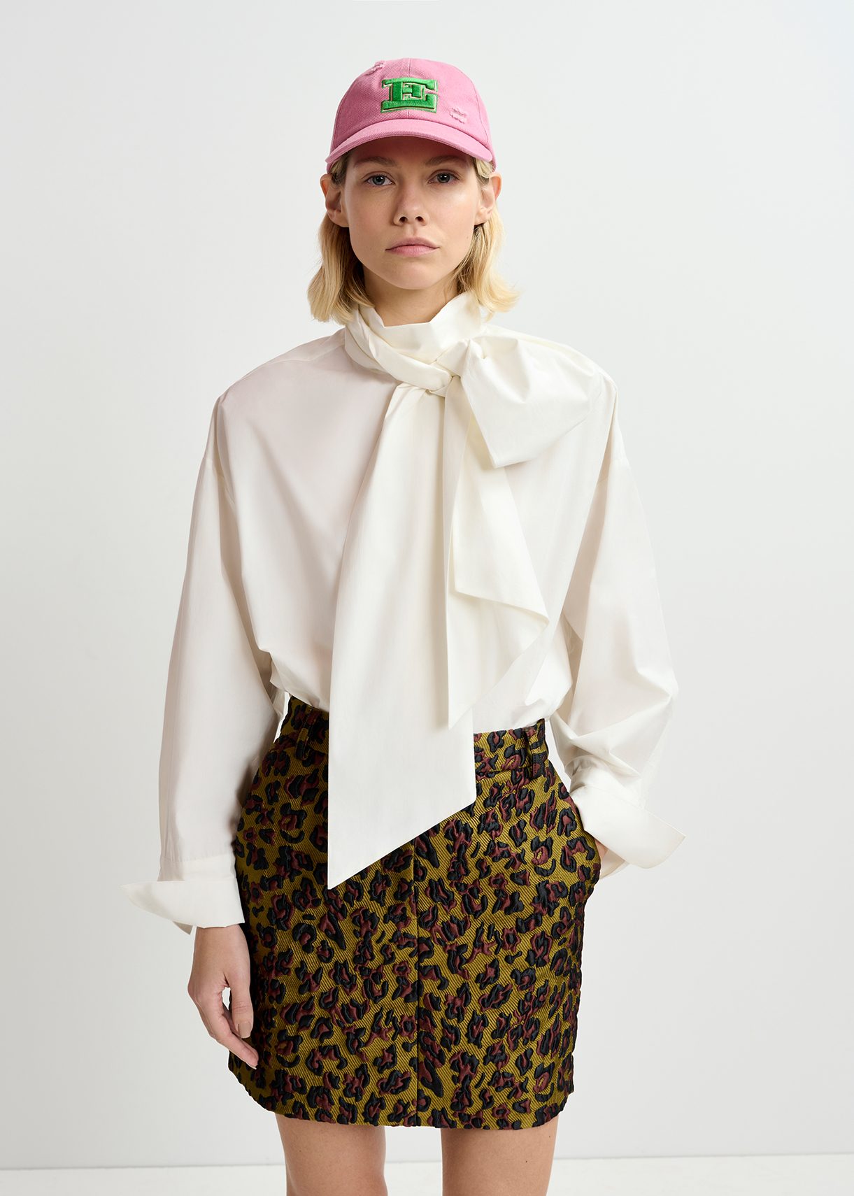 Khaki leopard skirt best sale