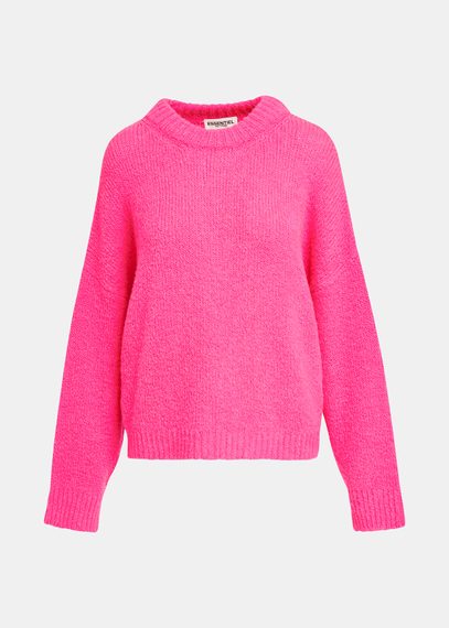 Neonpinker Grobstrickpullover