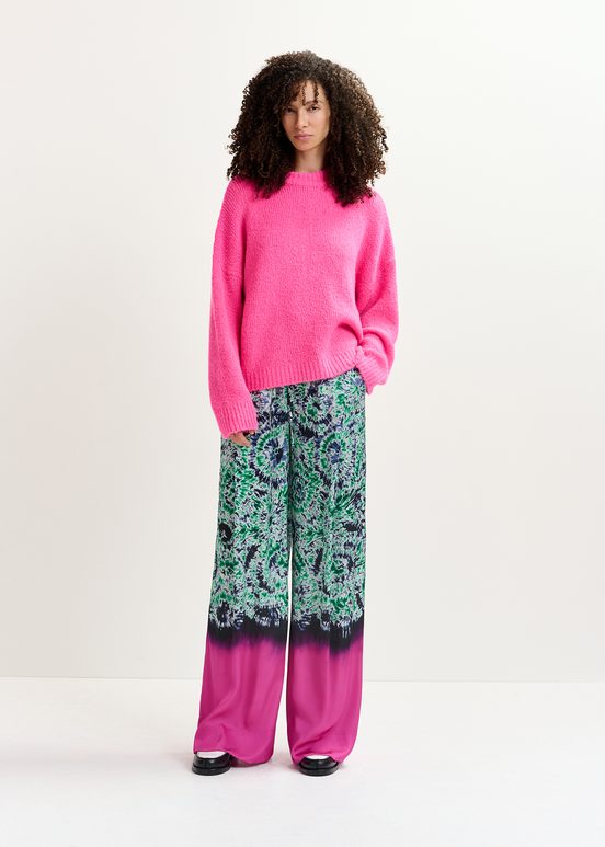 Neonpinker Grobstrickpullover