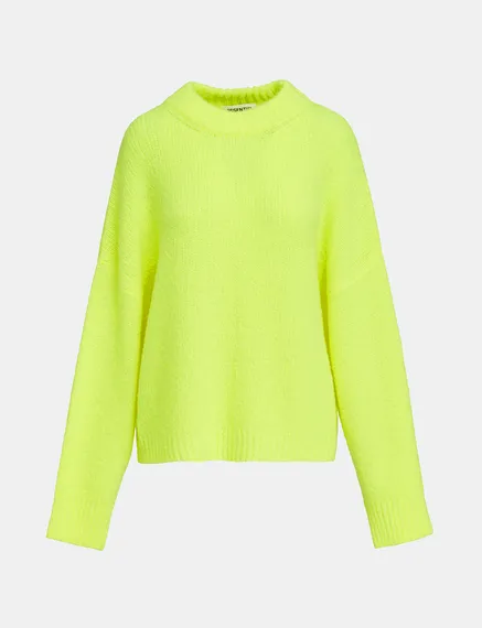 Neon yellow chunky knit sweater