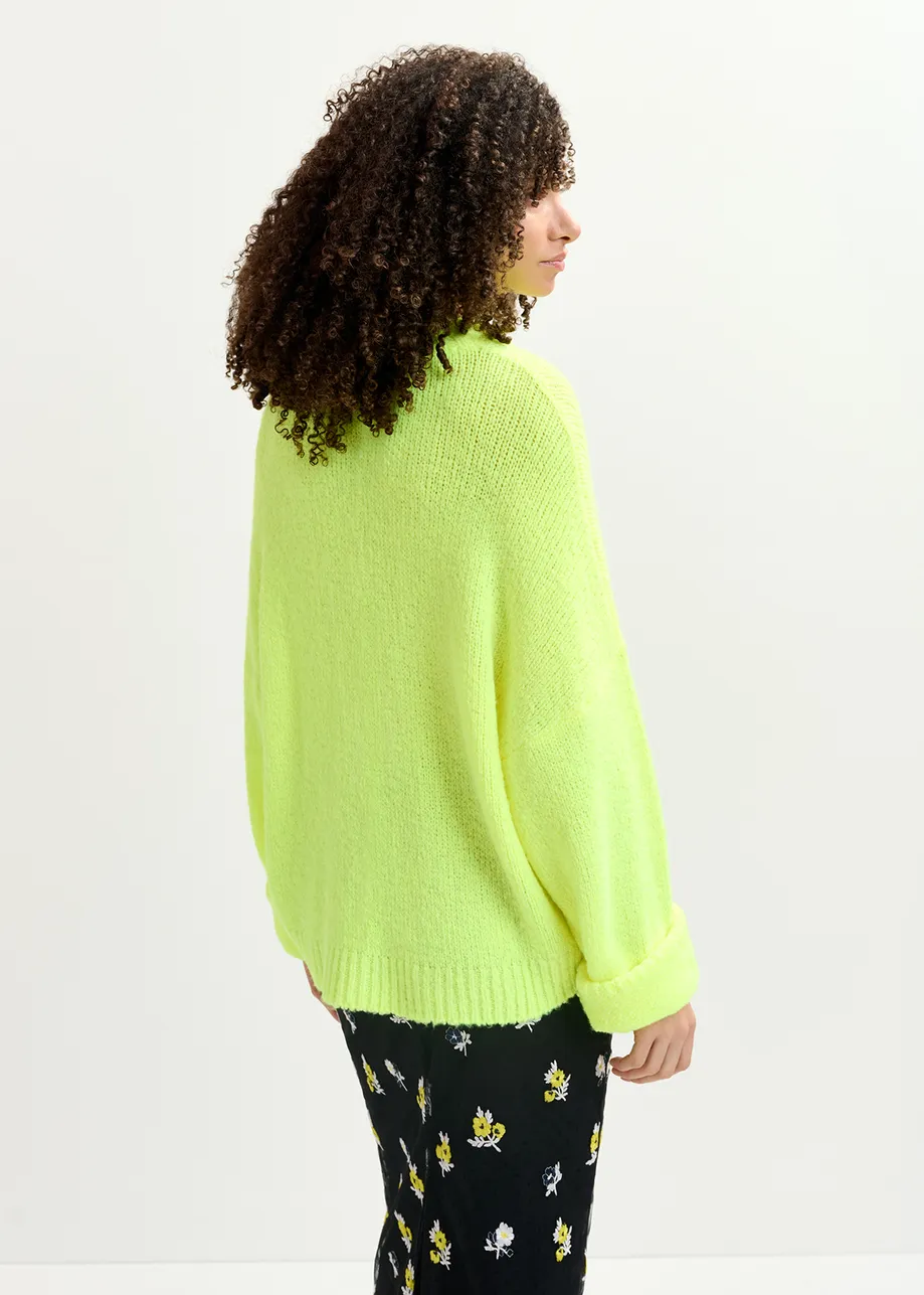 Neon yellow chunky knit sweater