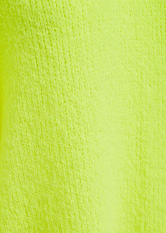 Pull en gros tricot jaune fluo