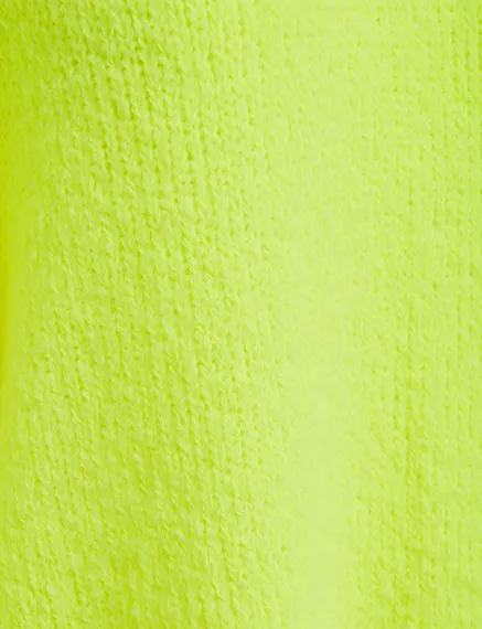 Pull en gros tricot jaune fluo