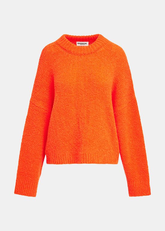 Neon orange chunky knit sweater