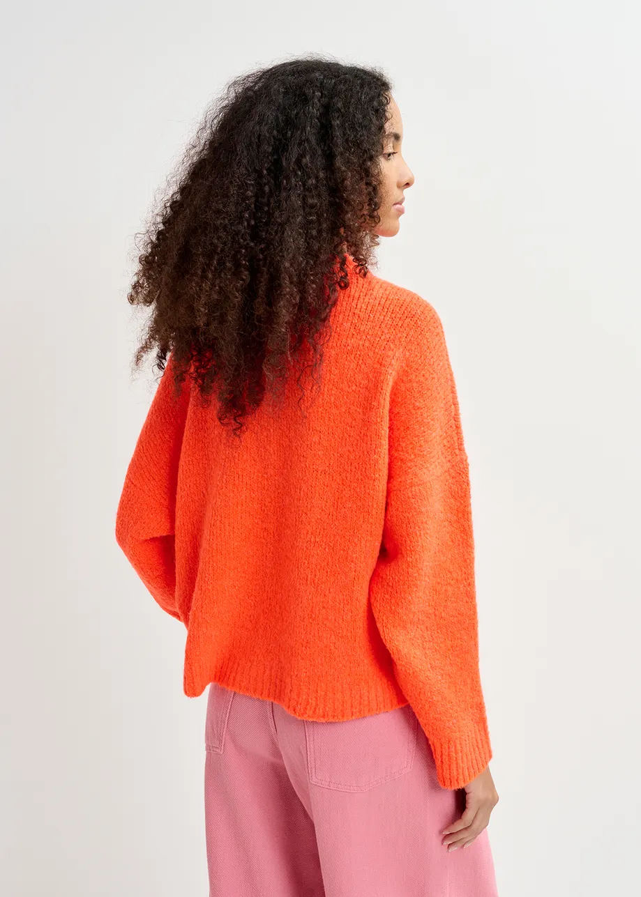 Neon orange chunky knit sweater