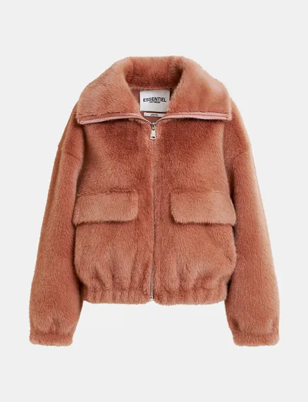 Bruin bomberjack in faux fur