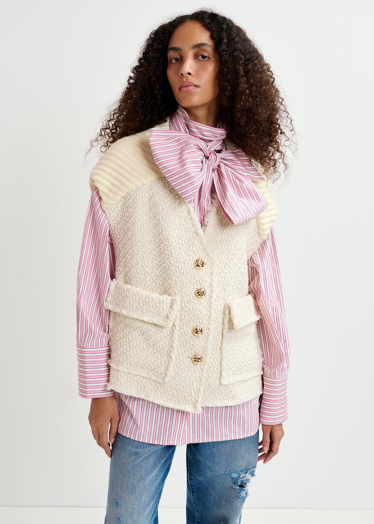Oversized sweater met ronde hals - GRIJS - 15.00
