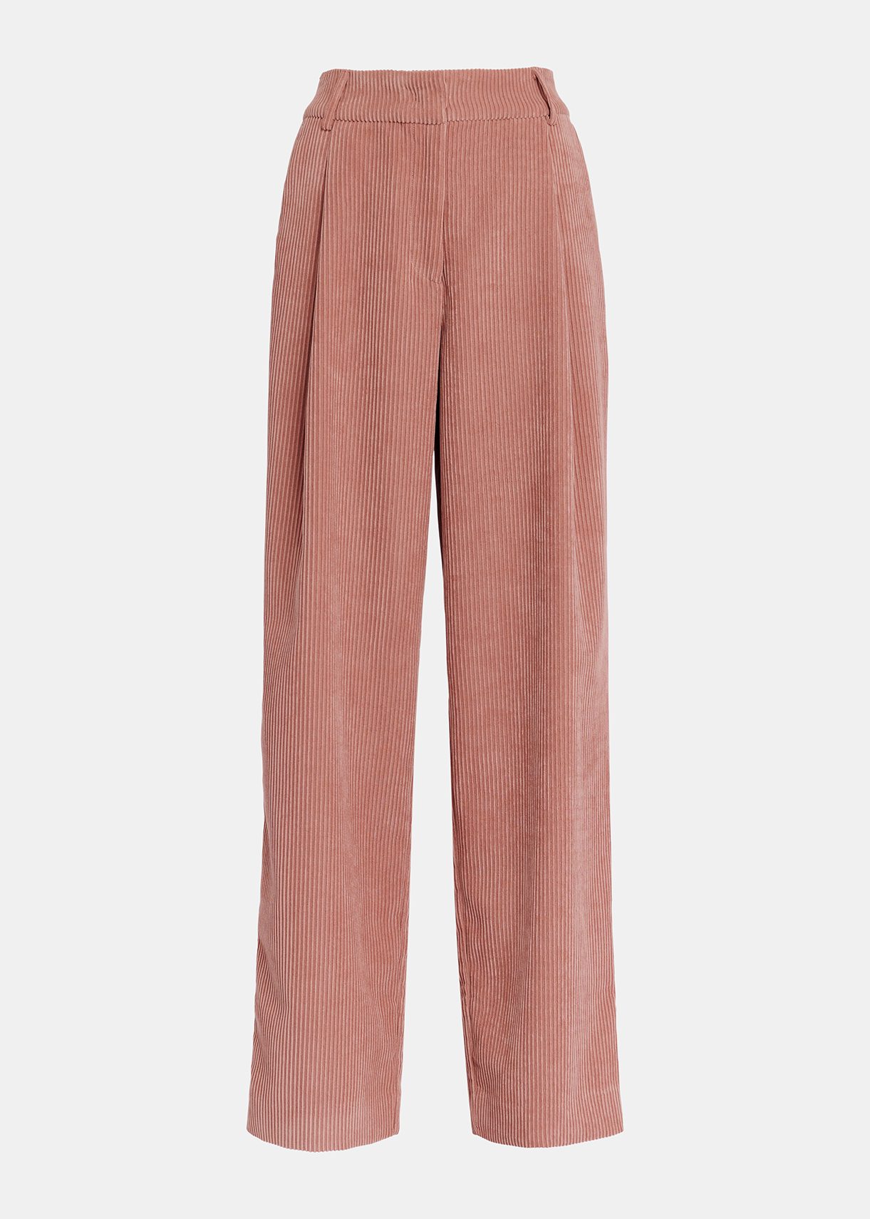 Roséfarbene Cordhose mit konischem Bein