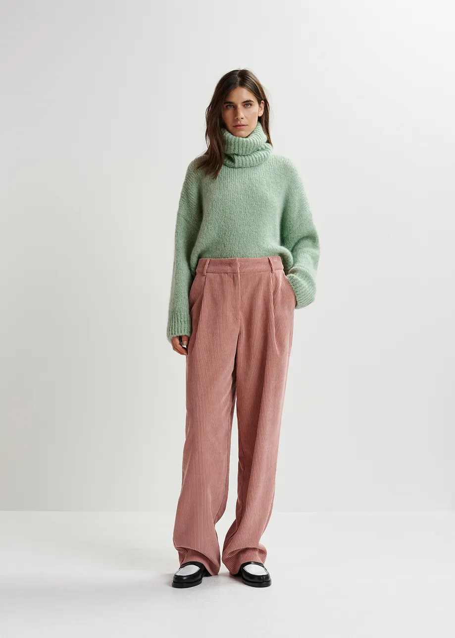 Vintage pink corduroy tapered-leg pants