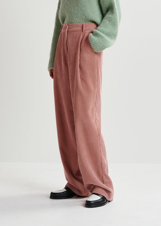 Vintage pink corduroy tapered-leg pants