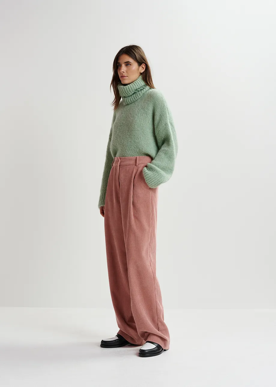 Vintage pink corduroy tapered-leg pants