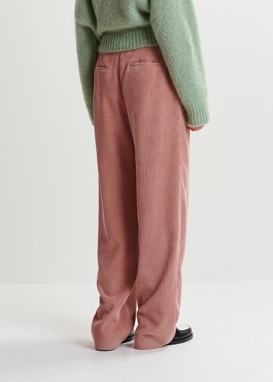 Vintage pink corduroy tapered-leg pants