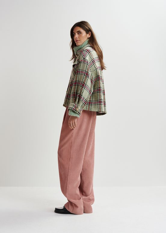 Vintage pink corduroy tapered-leg pants