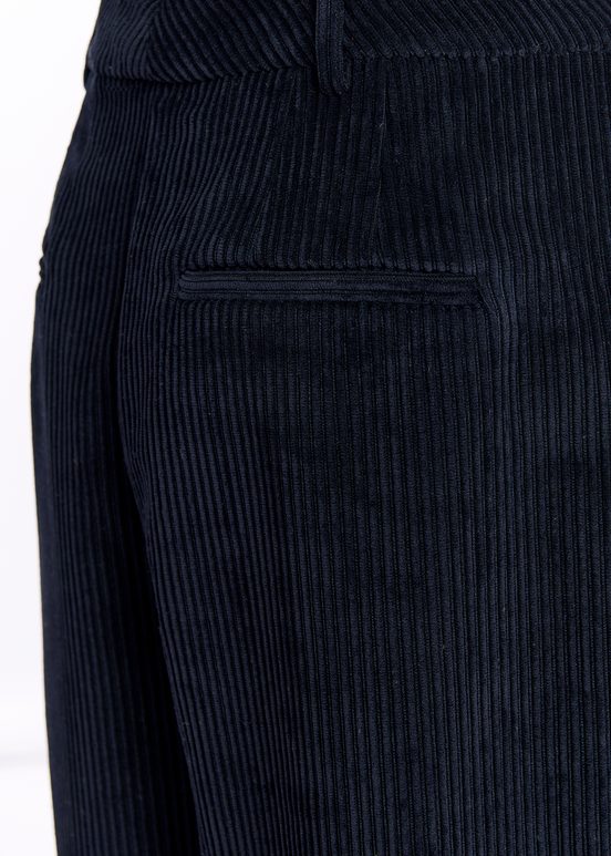 Navy blue corduroy tapered-leg pants