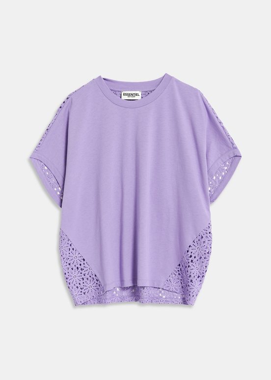 Lilac T-shirt with lace back panel