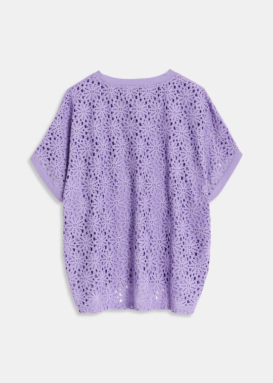 Lilac T-shirt with lace back panel