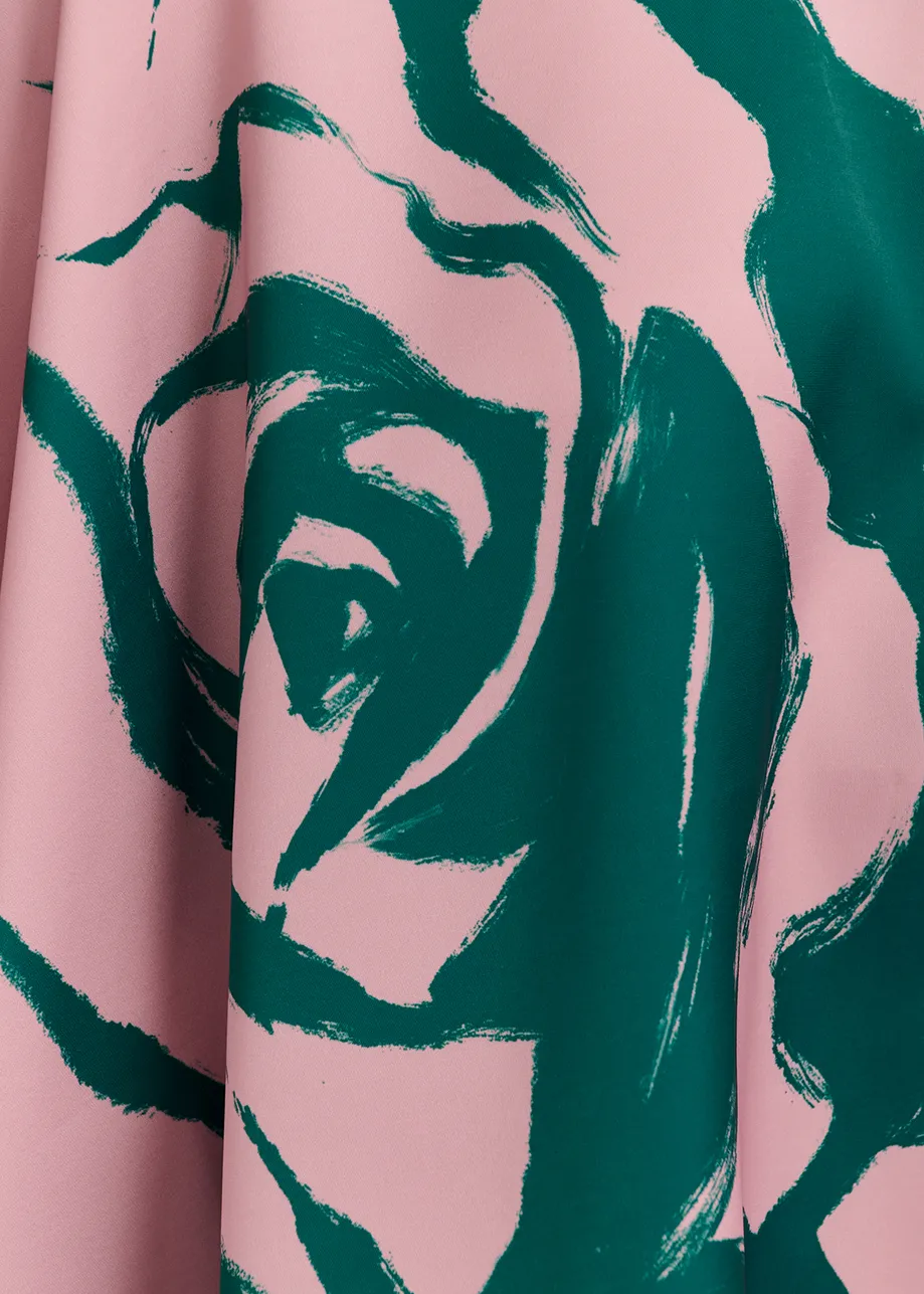 Oudroze oversized top met bloemenprint