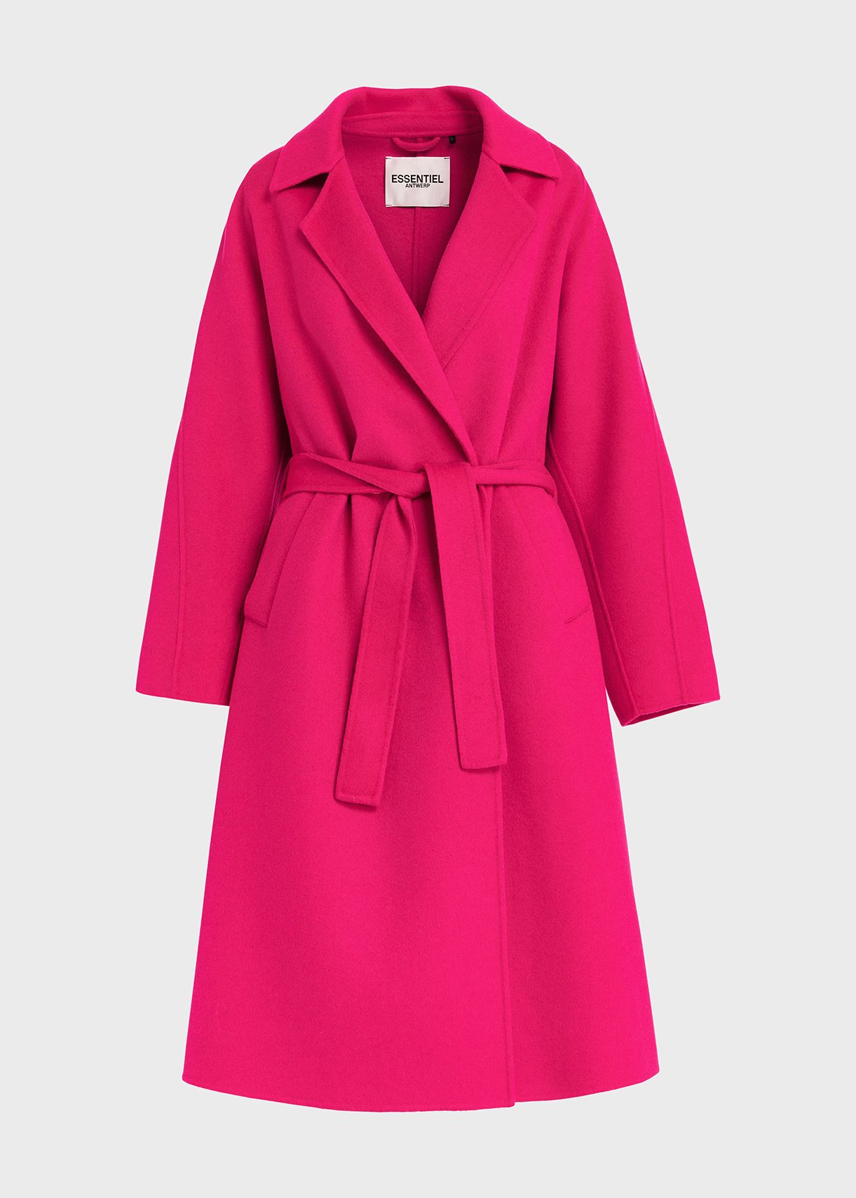 Fuchsia wool belted coat