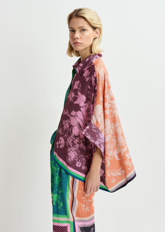 Multicolor printed oversized shirt