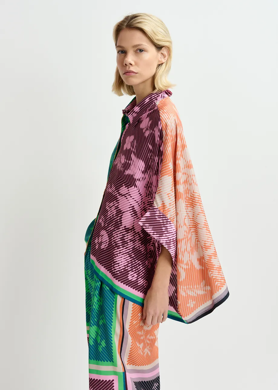 Chemise oversize à imprimé multicolore