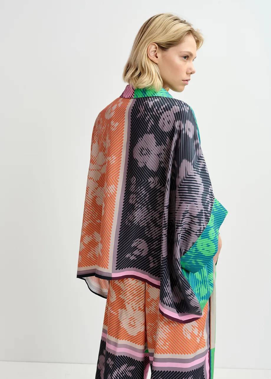 Mehrfarbiges Oversized Hemd mit Print