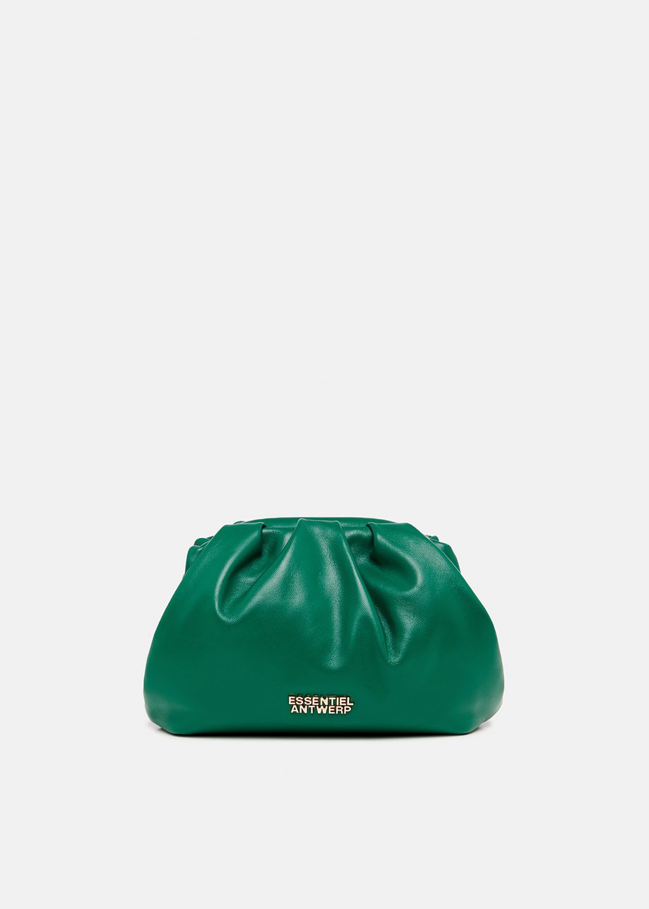 Dark green leather pouch