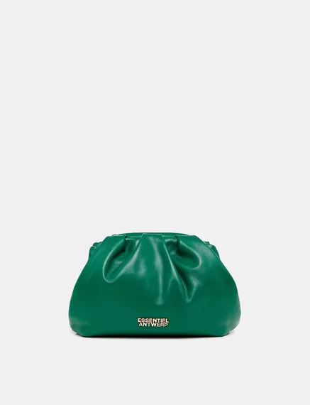 Dark green leather pouch