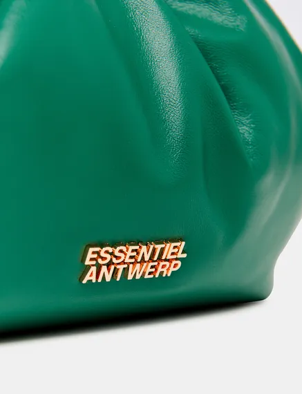 Dark green leather pouch