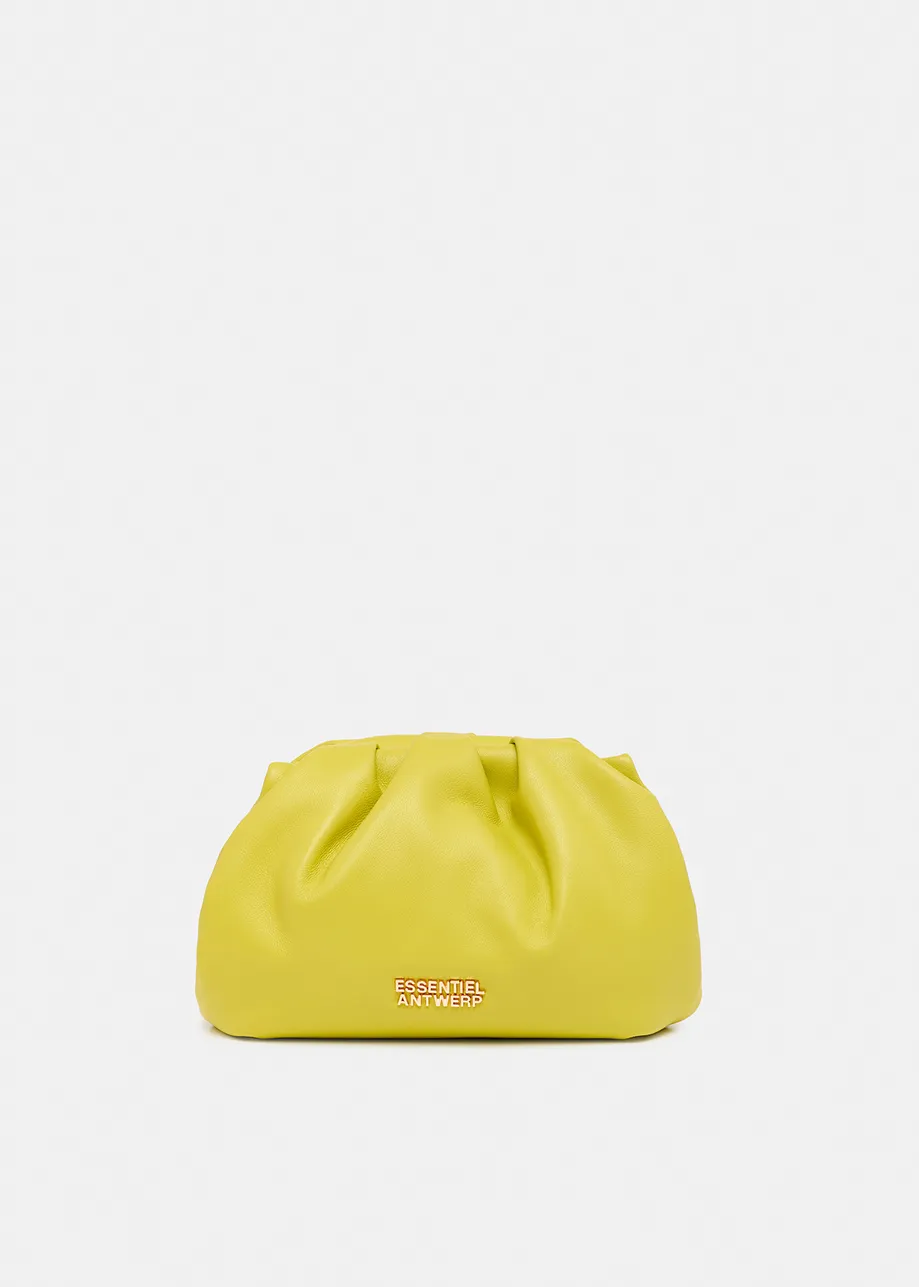 Pochette en cuir jaune