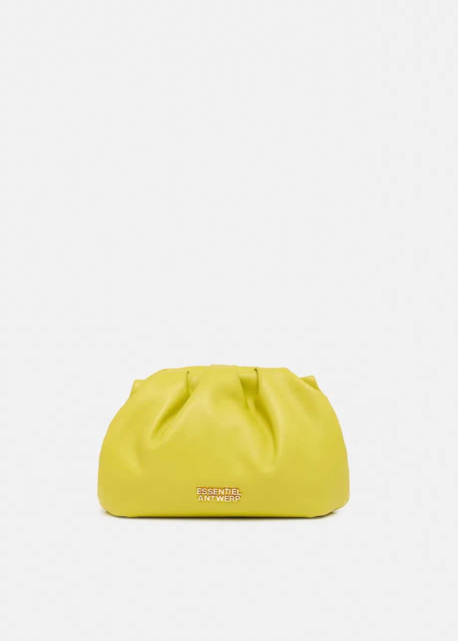 Pochette en cuir jaune