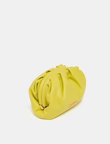 Pochette en cuir jaune