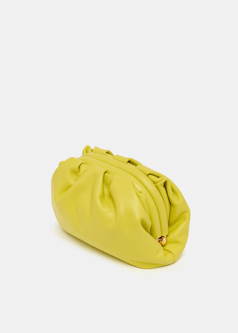 Pochette en cuir jaune