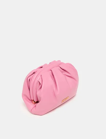 Pink leather pouch