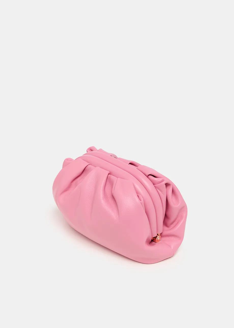 Cartera de piel, rosa