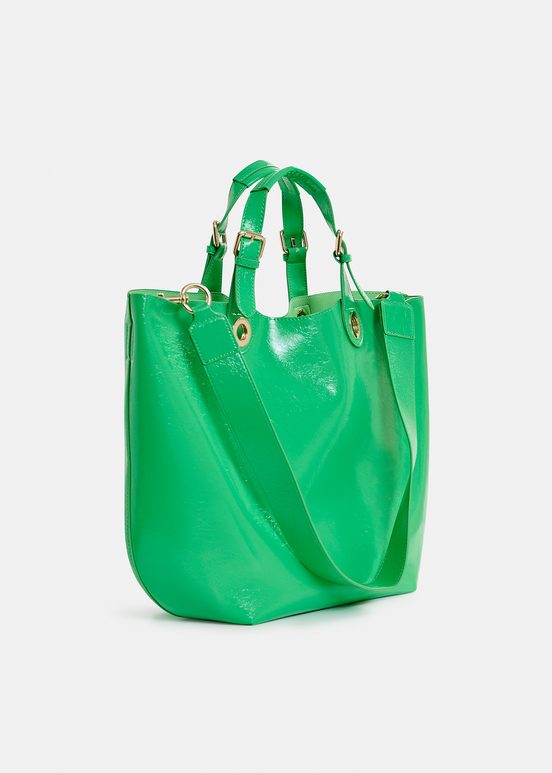 Bolso shopper de polipiel, verde