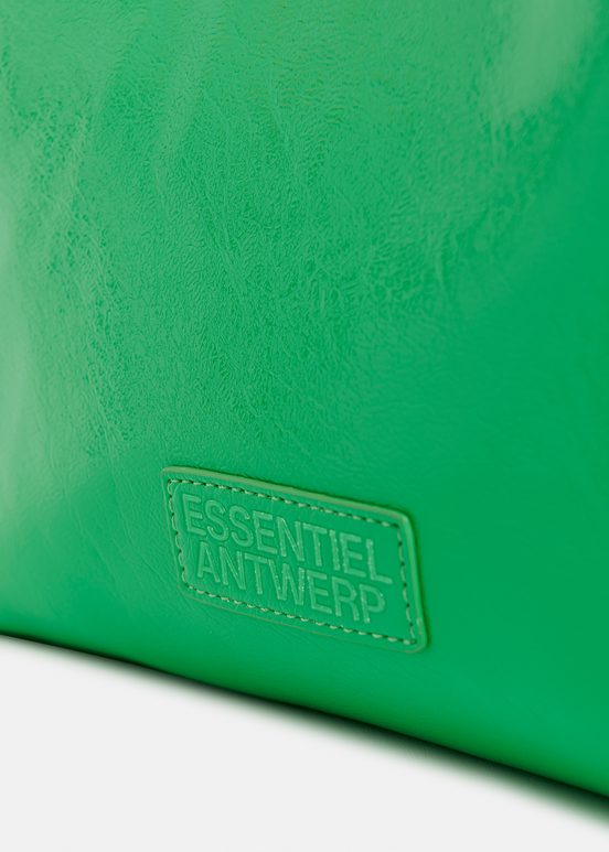 Green faux patent-leather shopper bag