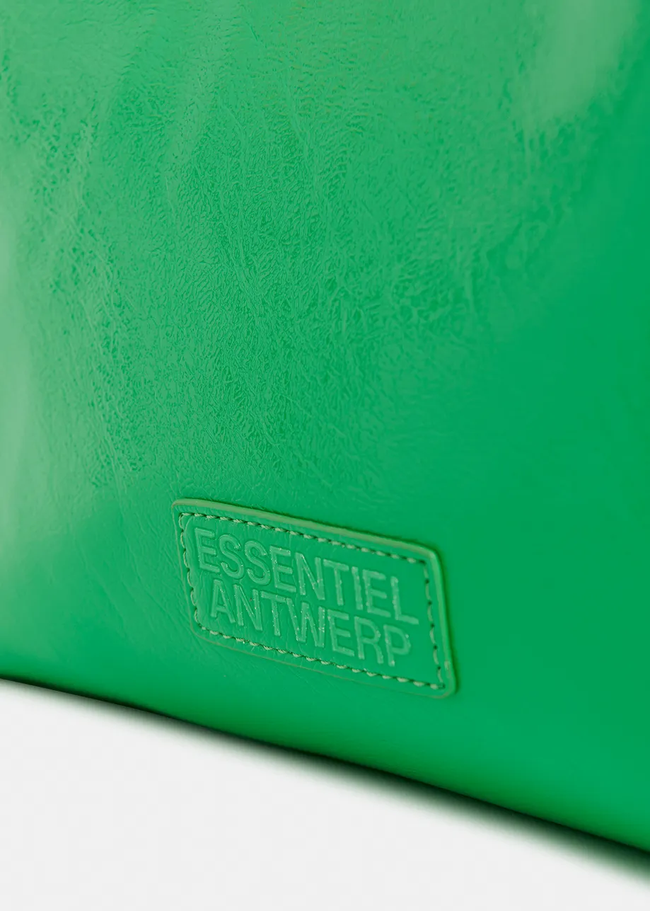 Green faux patent-leather shopper bag