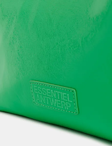 Borsa shopper verde in ecopelle verniciata