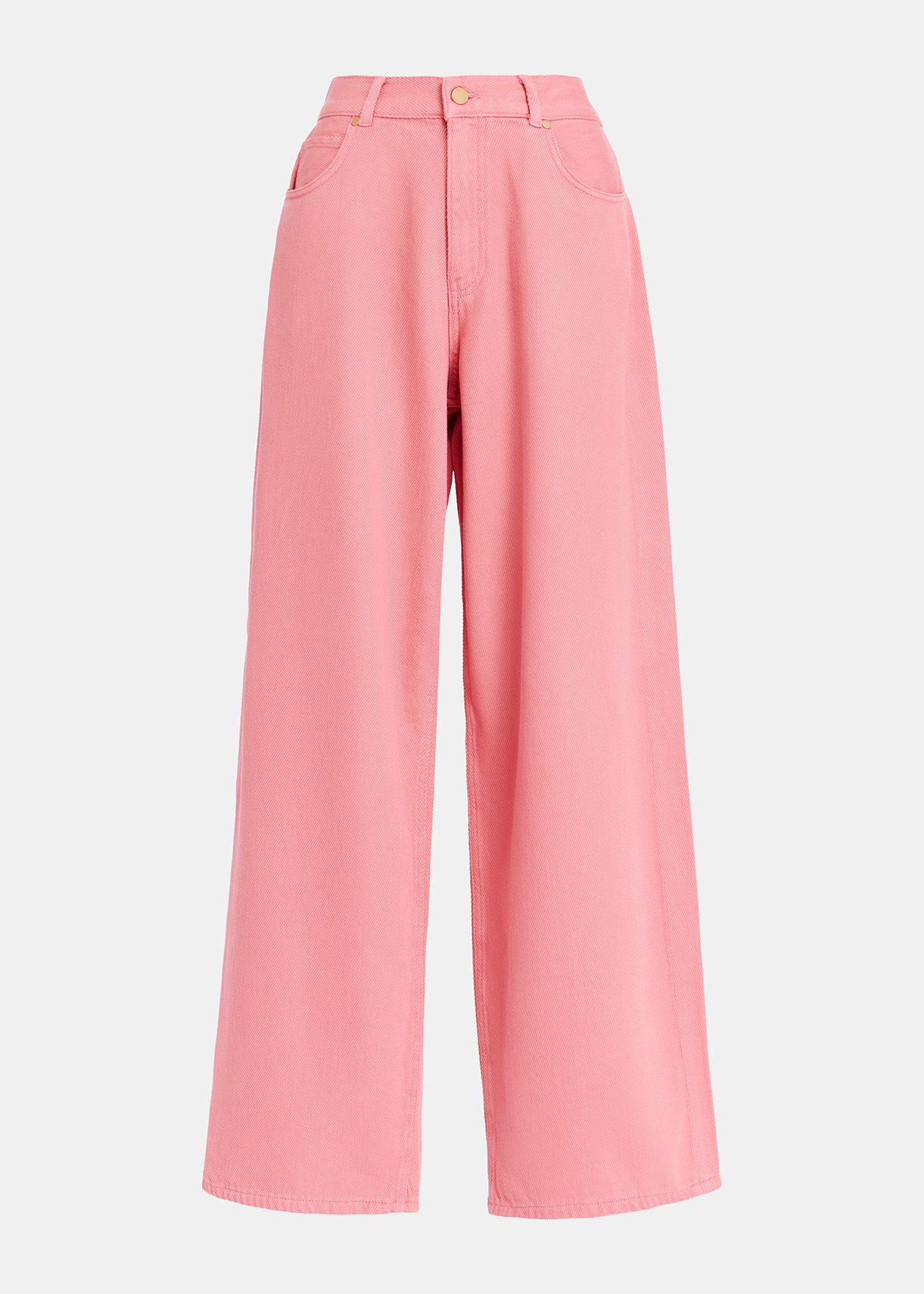 Roze jeans met brede pijpen