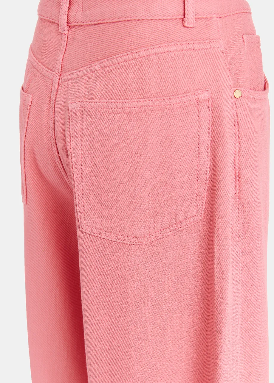 Pink wide-leg jeans