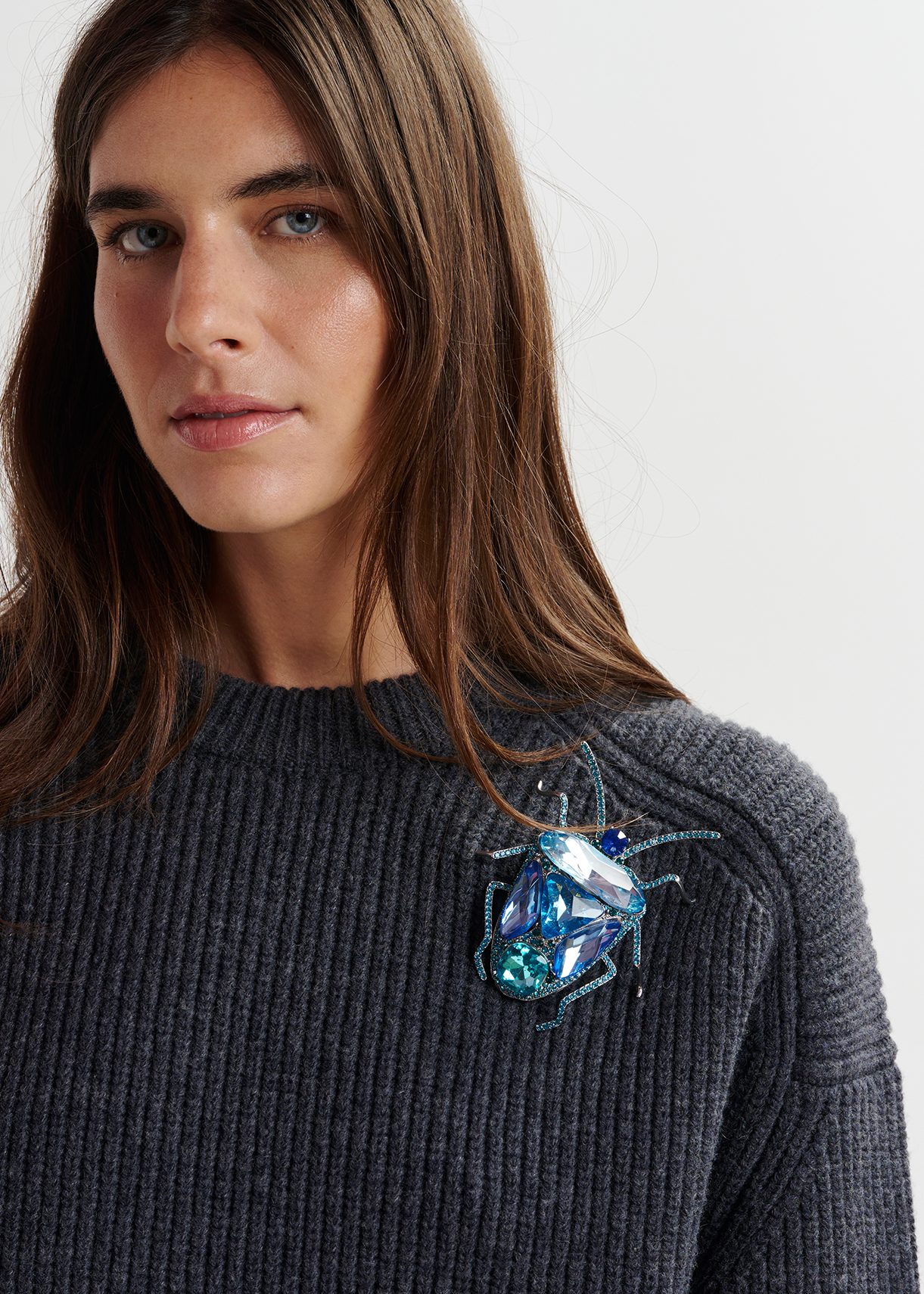 Blue rhinestone beetle brooch | Essentiel Antwerp United States