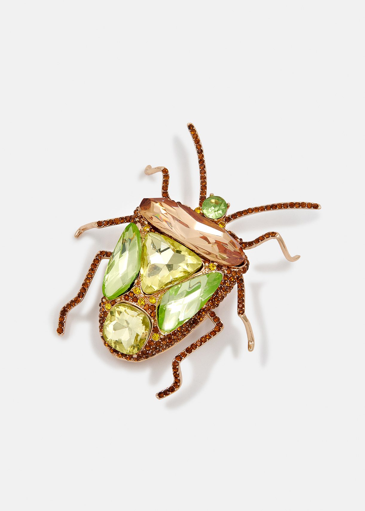 ブローチ・コサージュ [ESSENTIEL ANTWERPILLIGO] Bug Rhinestone Brooch Green and bronze rhinestone beetle brooch | Essentiel