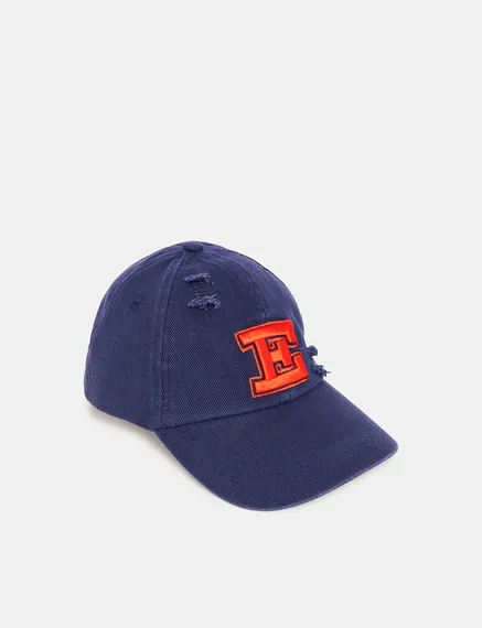 Dark blue embroidered baseball cap