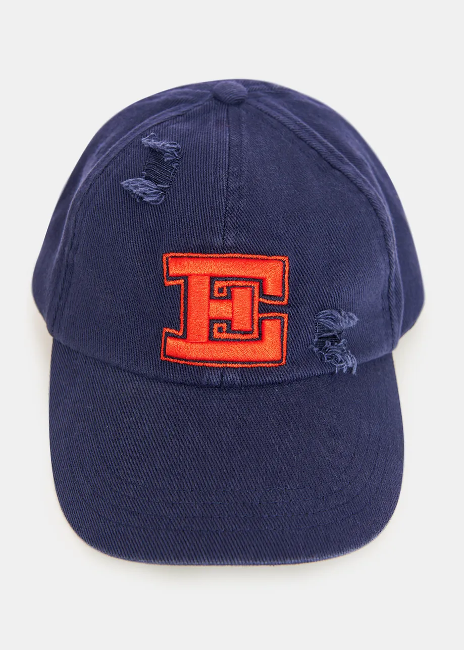 Dark blue embroidered baseball cap